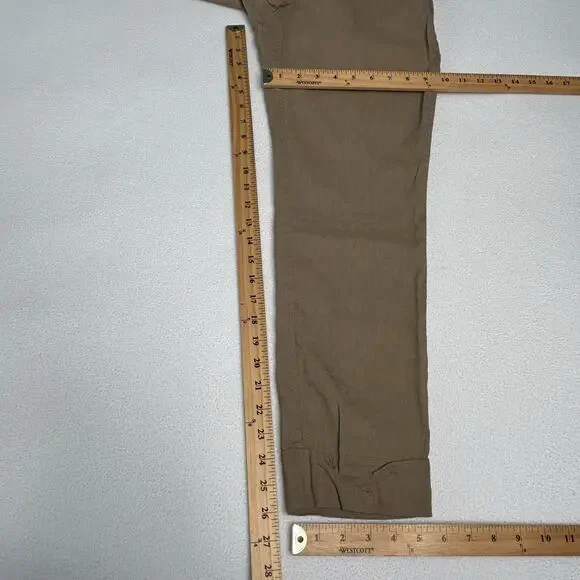 Eileen Fisher Women's Size PM Linen Blend Slim Leg Crop Pants Brown - Picture 3 of 7